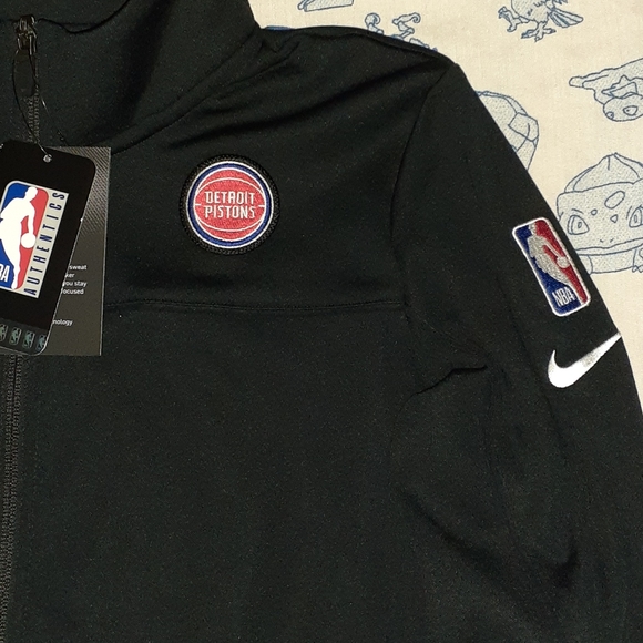 New Nike Detroit Pistons Dri Fit Zip Up Jersey Jacket Basketball NBA Authentic - Picture 2 of 5